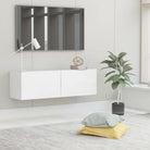 Tv-meubel met neerklapbare deuren en bewerkt hout voor een stijlvolle kamer - Tv-meubels