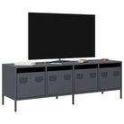 Tv-meubel met opbergruimte in robuust koudgewalst staal - Antraciet / 1 / 135 cm - Tv-meubels