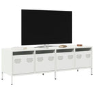 Tv-meubel met opbergruimte in robuust koudgewalst staal - Wit / 1 / 135 cm - Tv-meubels