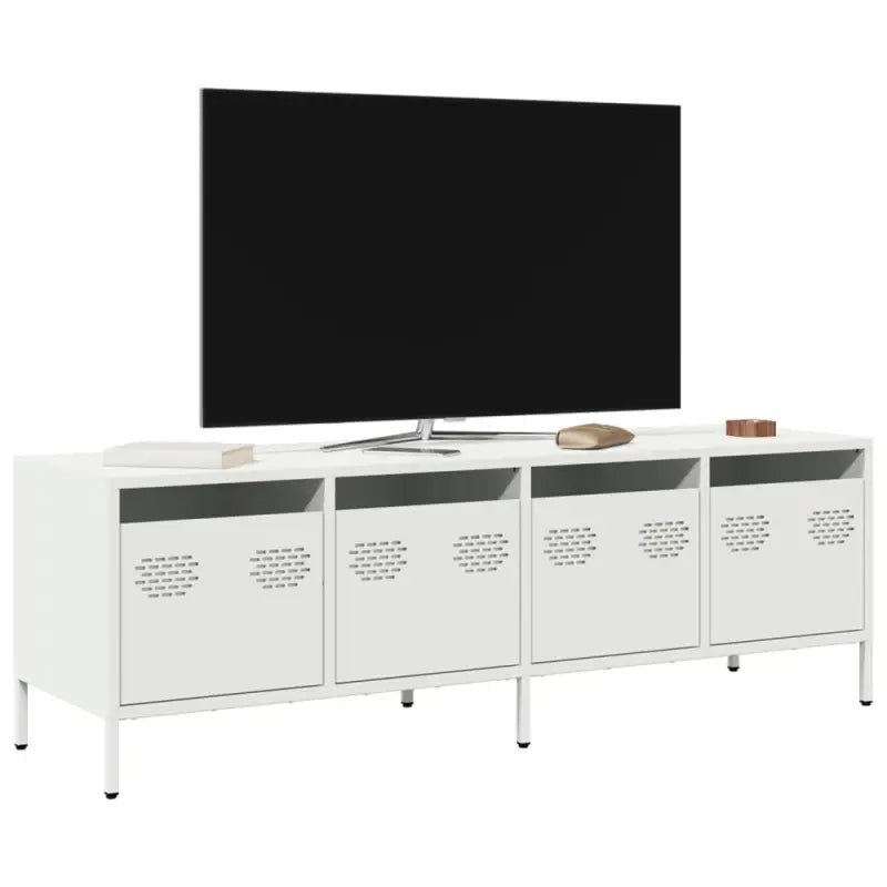Tv-meubel met opbergruimte in robuust koudgewalst staal - Wit / 1 / 135 cm - Tv-meubels