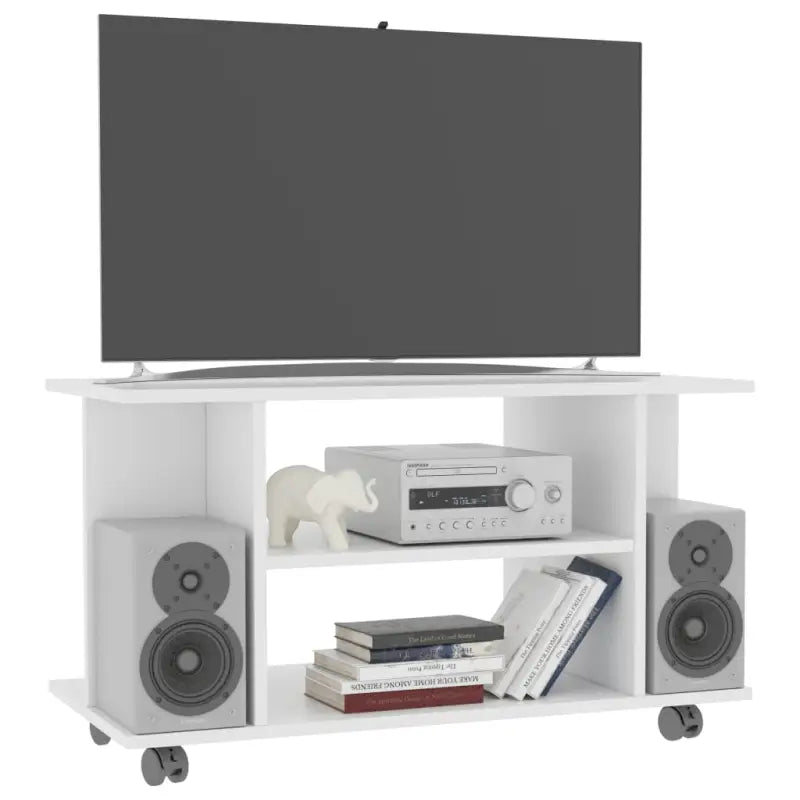 Tv-meubel met open schappen en bewerkt hout voor een trendy interieur - Tv-meubels