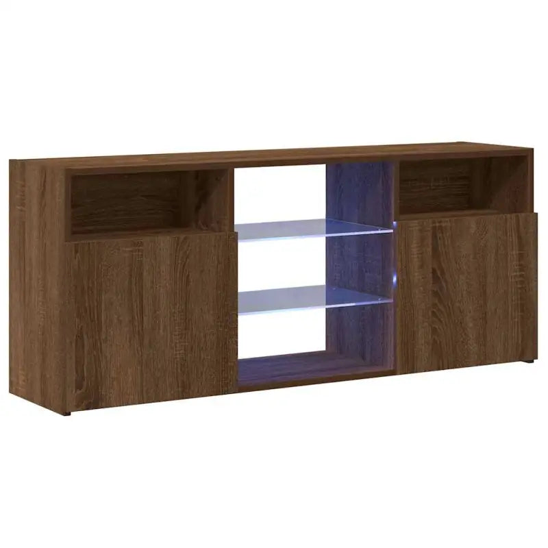 Tv-meubel met RGB LED-verlichting en duurzaam bewerkt hout - Tv-meubels