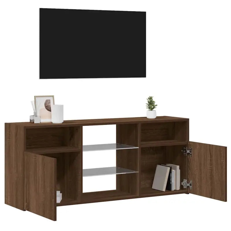 Tv-meubel met RGB LED-verlichting en duurzaam bewerkt hout - Tv-meubels