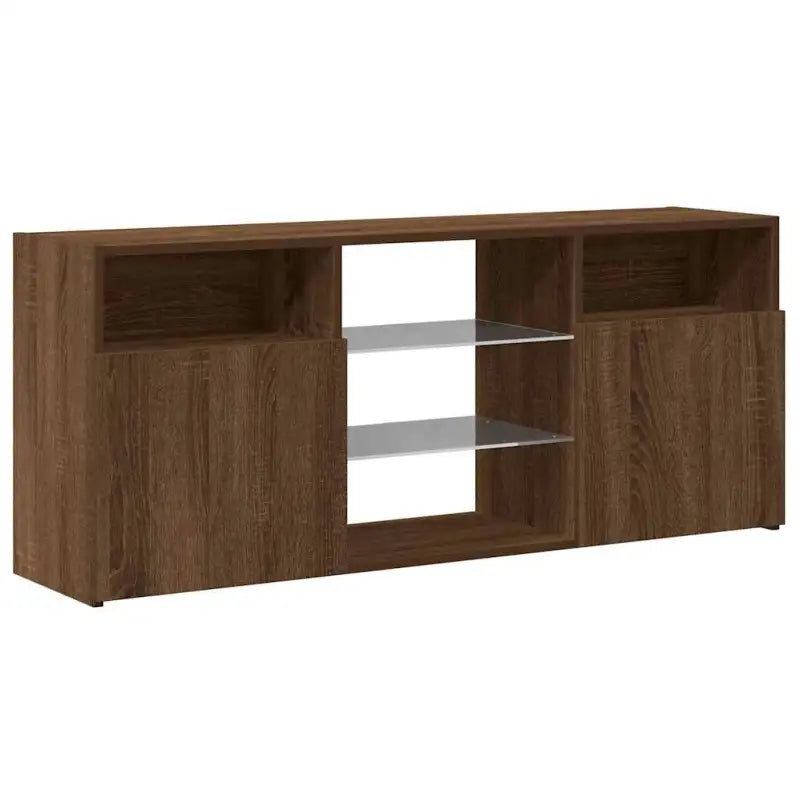 Tv-meubel met RGB LED-verlichting en duurzaam bewerkt hout - Tv-meubels