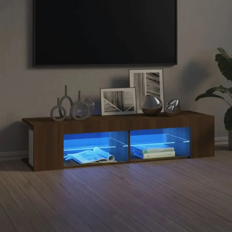 Tv-meubel met rgb led-verlichting en duurzaam ontwerp - bruin eikenkleur / 1 - Tv-meubels