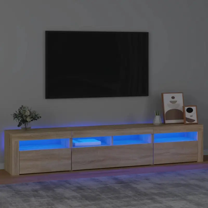 Tv-meubel met rgb led-verlichting en hoogwaardig bewerkt hout - Tv-meubels