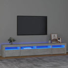Tv-meubel met rgb led-verlichting en hoogwaardig bewerkt hout - Betongrijs / 1 / 240 cm - Tv-meubels