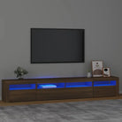 Tv-meubel met rgb led-verlichting en hoogwaardig bewerkt hout - bruin eikenkleur / 1 / 240 cm - Tv-meubels
