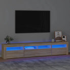 Tv-meubel met rgb led-verlichting en hoogwaardig bewerkt hout - Sonoma eiken / 1 / 210 cm - Tv-meubels