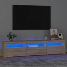 Tv-meubel met rgb led-verlichting en hoogwaardig bewerkt hout - Sonoma eiken / 1 / 180 cm - Tv-meubels