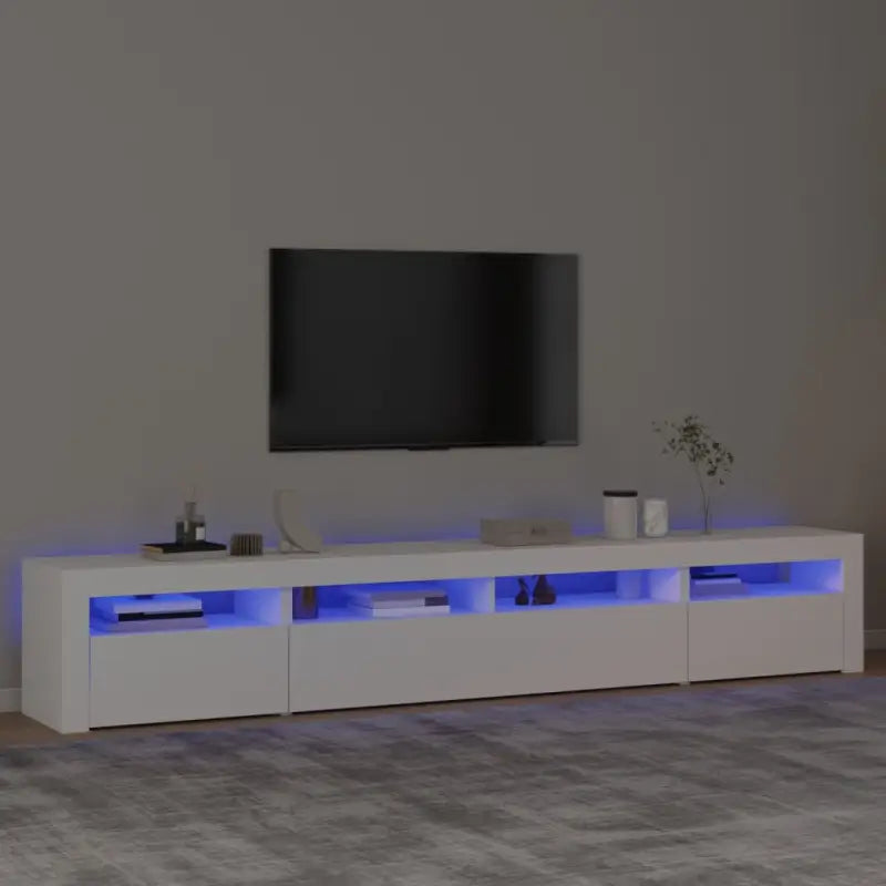 Tv-meubel met rgb led-verlichting en hoogwaardig bewerkt hout - Wit / 1 / 240 cm - Tv-meubels