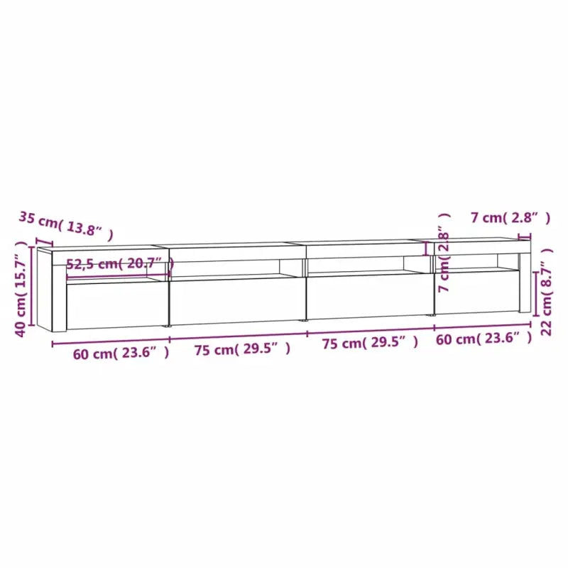 Tv-meubel met rgb led-verlichting en praktisch houten ontwerp - Tv-meubels