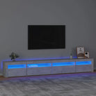 Tv-meubel met rgb led-verlichting en praktisch houten ontwerp - Betongrijs / 1 / 270 cm - Tv-meubels