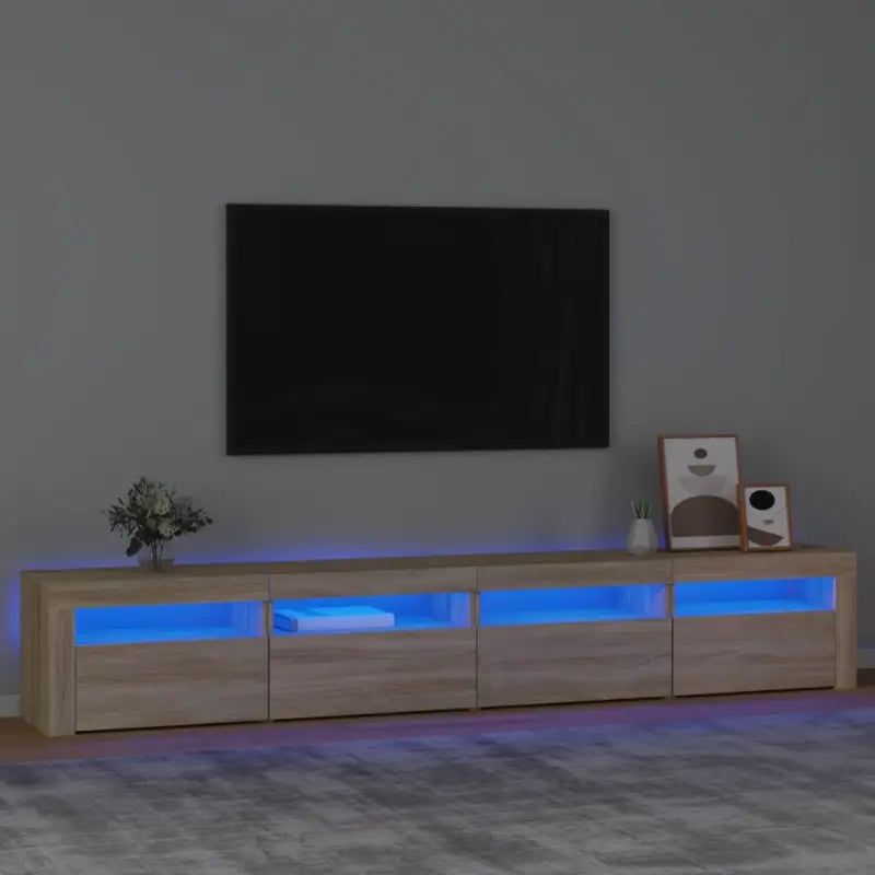 Tv-meubel met rgb led-verlichting en praktisch houten ontwerp - Sonoma eiken / 1 / 240 cm - Tv-meubels