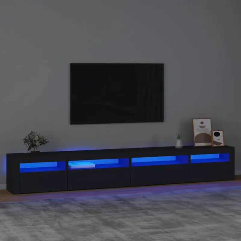 Tv-meubel met rgb led-verlichting en praktisch houten ontwerp - Zwart / 1 / 270 cm - Tv-meubels