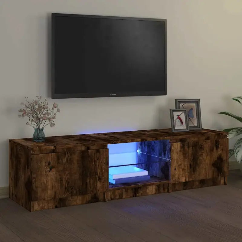 Tv-meubel met rgb led-verlichting en stevig praktisch ontwerp - Gerookt eiken / 140 x 40 x 36 cm / 1 - Tv-meubels