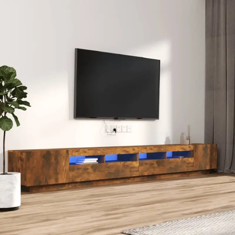 Tv-meubel met rgb led-verlichting en stevig praktisch ontwerp - Gerookt eiken / 1 - Tv-meubels