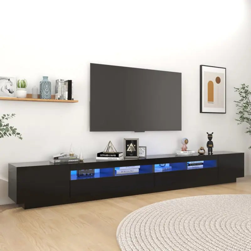 Tv-meubel met rgb led-verlichting en stevig praktisch ontwerp - Zwart / 1 - Tv-meubels