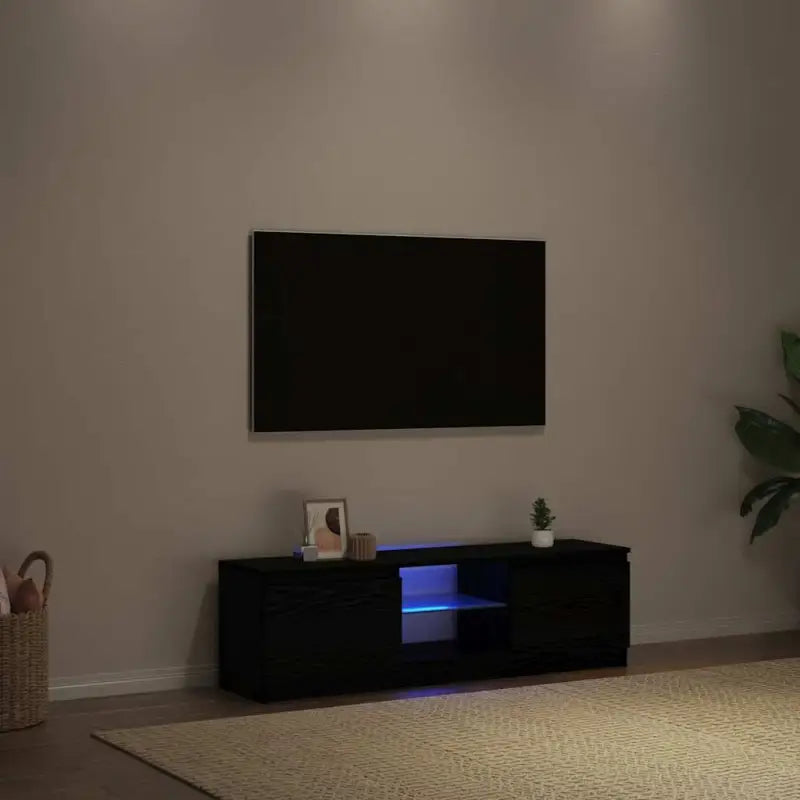 Tv-meubel met rgb led-verlichting en stevig praktisch ontwerp - Zwart eiken / 120 x 30 x 36 cm / 1 - Tv-meubels