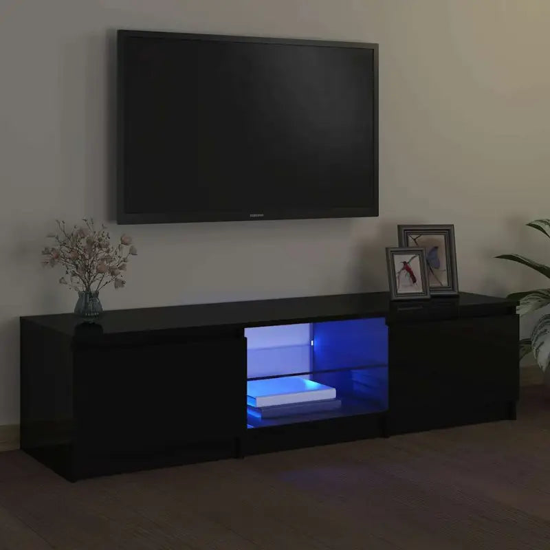 Tv-meubel met rgb led-verlichting en stevig praktisch ontwerp - Zwart / 140 x 40 x 36 cm / 1 - Tv-meubels