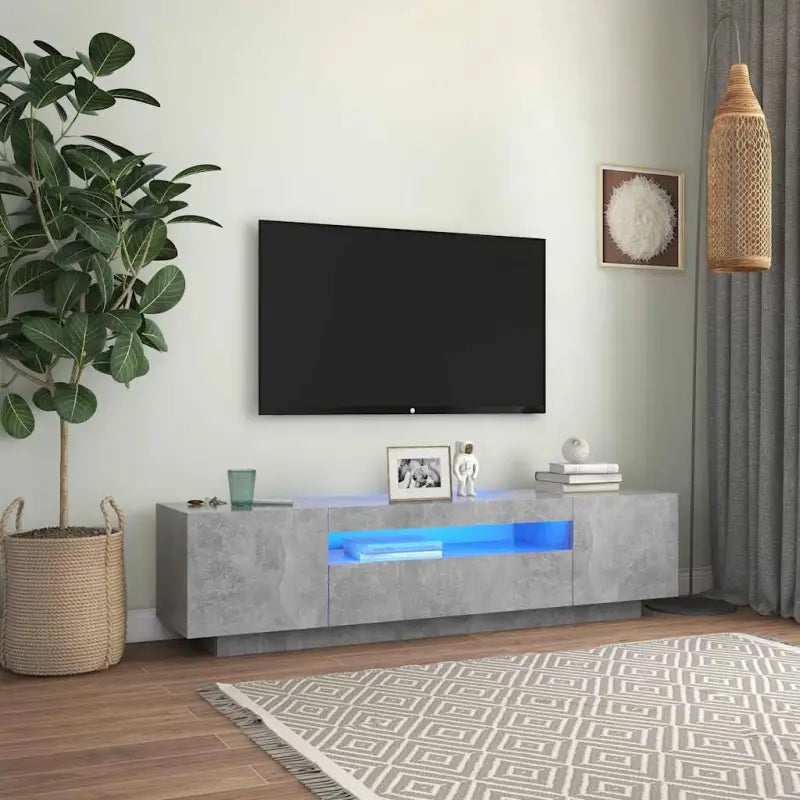 Tv-meubel met RGB LED-verlichting en trendy duurzaam ontwerp - Betongrijs / 1 - Tv-meubels