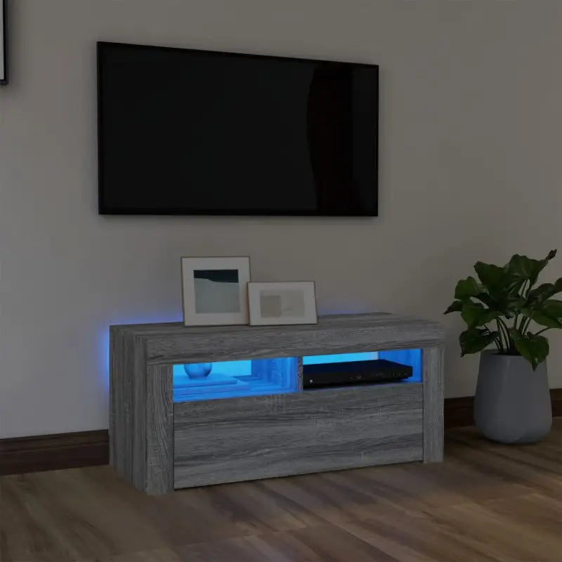 Tv-meubel met rgb led-verlichting en trendy duurzaam ontwerp - Grijs sonoma / 1 - Tv-meubels