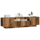 Tv-meubel met RGB LED-verlichting en trendy duurzaam ontwerp - Oud hout / 1 - Tv-meubels