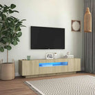 Tv-meubel met RGB LED-verlichting en trendy duurzaam ontwerp - Sonoma eiken / 1 - Tv-meubels
