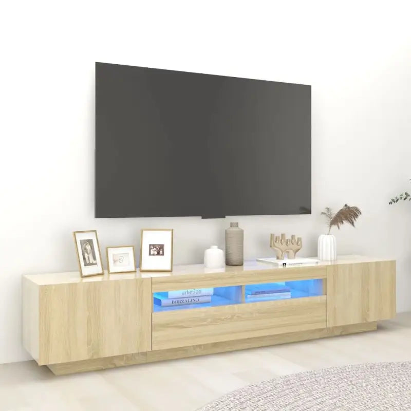 Tv-meubel met RGB LED-verlichting en trendy ontwerp voor elk interieur - Sonoma eiken / 1 - Tv-meubels