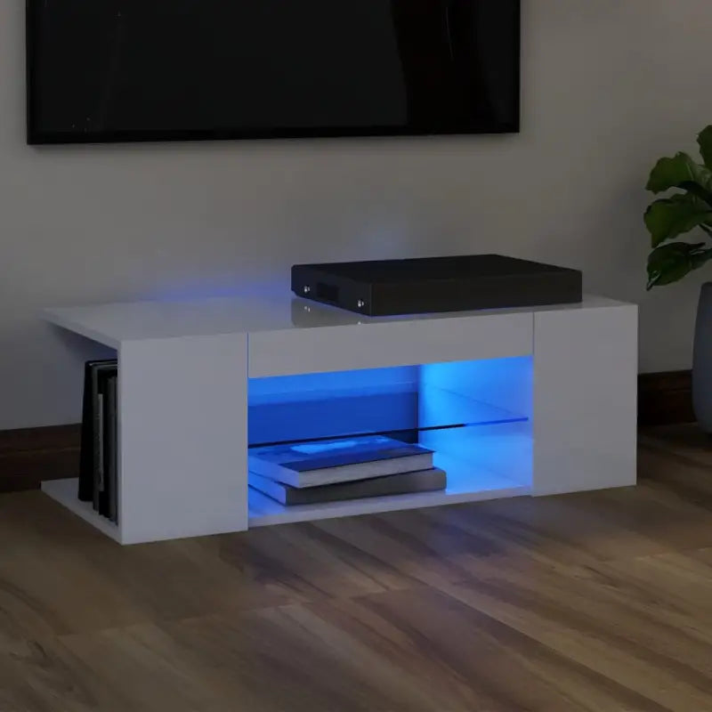 Tv-meubel met rgb led-verlichting en trendy praktisch ontwerp - Hoogglans wit / 1 - Tv-meubels
