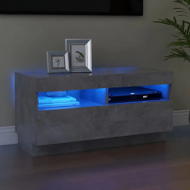 Tv-meubel met RGB LED-verlichting en trendy praktisch ontwerp - Betongrijs / 1 / 80 cm - Tv-meubels
