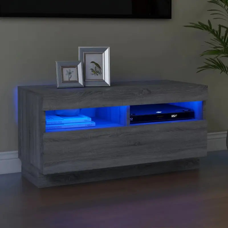 Tv-meubel met RGB LED-verlichting en trendy praktisch ontwerp - Grijs sonoma / 1 / 80 cm - Tv-meubels