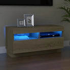 Tv-meubel met RGB LED-verlichting en trendy praktisch ontwerp - Sonoma eiken / 1 / 80 cm - Tv-meubels
