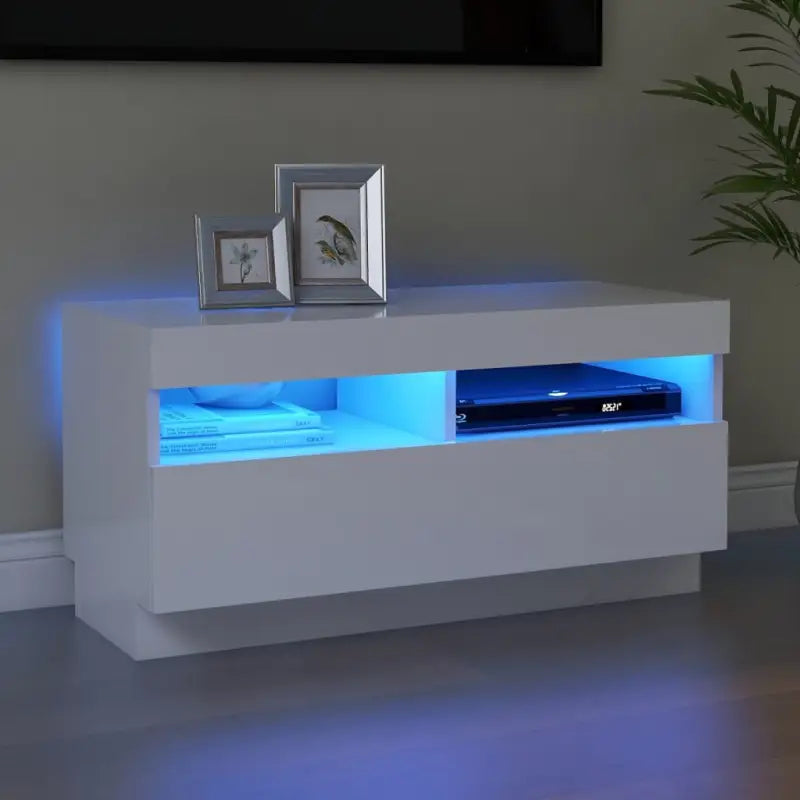 Tv-meubel met RGB LED-verlichting en trendy praktisch ontwerp - Wit / 1 / 80 cm - Tv-meubels