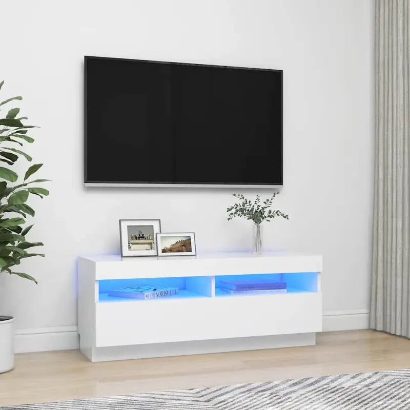 Tv-meubel met RGB LED-verlichting en trendy praktisch ontwerp - Wit / 1 / 100 cm - Tv-meubels