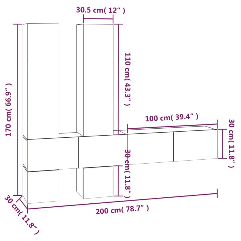 Tv-meubel met strak design van bewerkt hout dat gemakkelijk schoon - Gerookt eiken / 1 - Tv-meubels