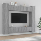Tv-meubel set van bewerkt hout met trendy en stevig design - Grijs sonoma / 8 / 80 cm - Tv-meubels
