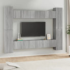 Tv-meubel set van bewerkt hout met trendy en stevig design - Grijs sonoma / 10 / 60 cm - Tv-meubels