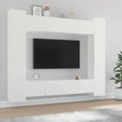 Tv-meubel set van bewerkt hout met trendy en stevig design - Wit / 8 / 80 cm - Tv-meubels