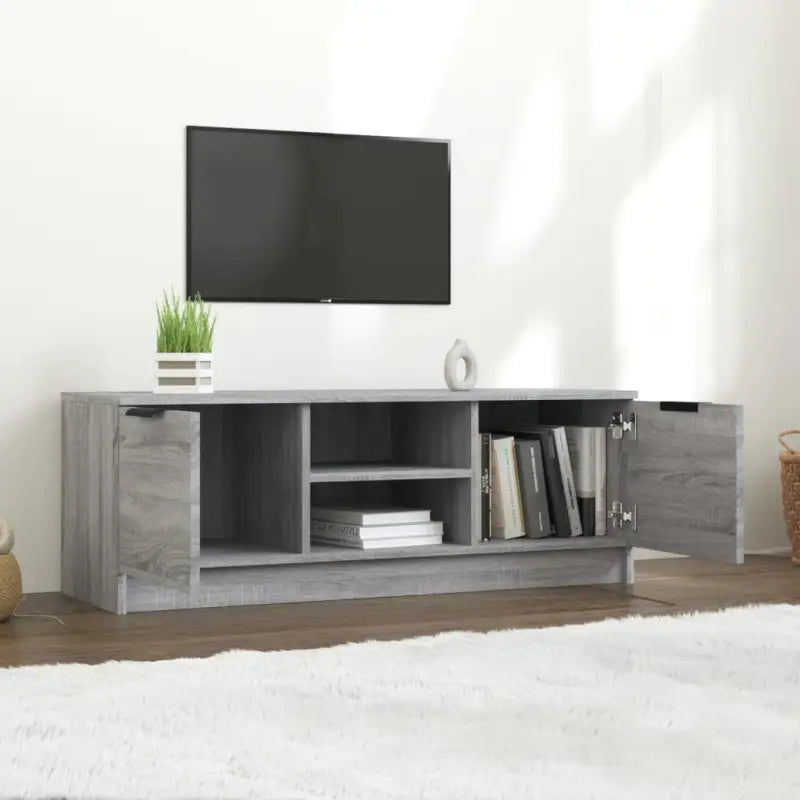 Tv-meubel van bewerkt hout in grijs sonoma met strak design - Tv-meubels