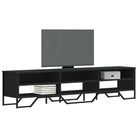 Tv-meubel van bewerkt hout in grijs sonoma met veel opbergruimte - Zwart / 1 / 180 cm - Tv-meubels