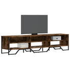 Tv-meubel van bewerkt hout in grijs sonoma met veel opbergruimte - Gerookt eiken / 1 / 180 cm - Tv-meubels