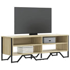 Tv-meubel van bewerkt hout in grijs sonoma met veel opbergruimte - Sonoma eiken / 1 / 122 cm - Tv-meubels