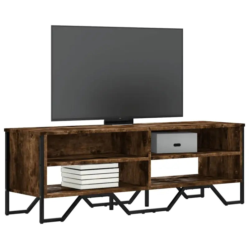 Tv-meubel van bewerkt hout in grijs sonoma met veel opbergruimte - Gerookt eiken / 1 / 122 cm - Tv-meubels