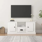 Tv-meubel van bewerkt hout in hoogglans wit met trendy design - Tv-meubels