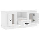 Tv-meubel van bewerkt hout in hoogglans wit met trendy design - Tv-meubels