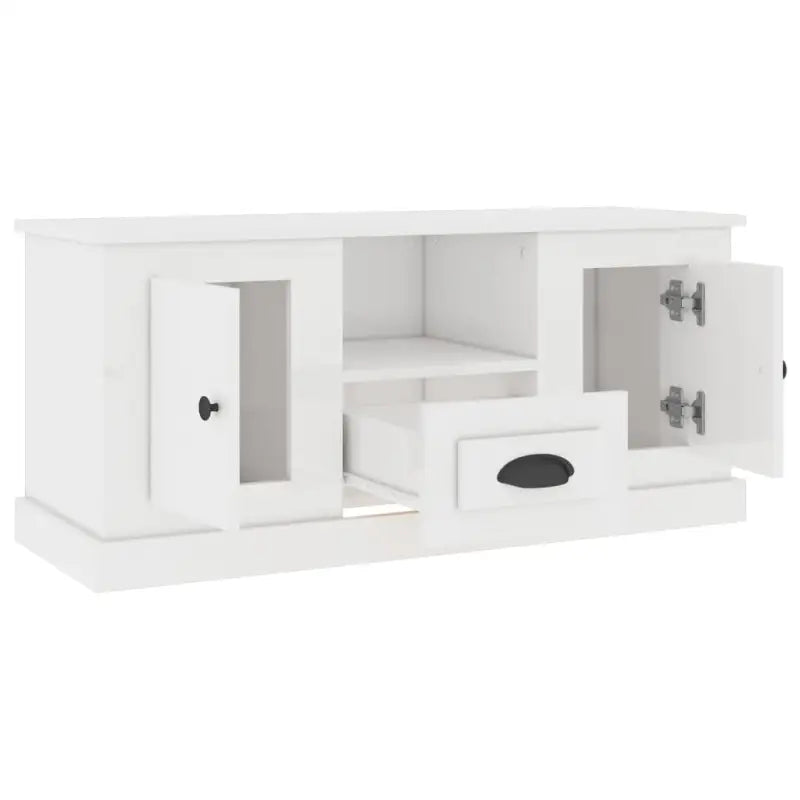 Tv-meubel van bewerkt hout in hoogglans wit met trendy design - Tv-meubels