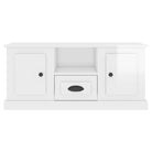Tv-meubel van bewerkt hout in hoogglans wit met trendy design - Tv-meubels