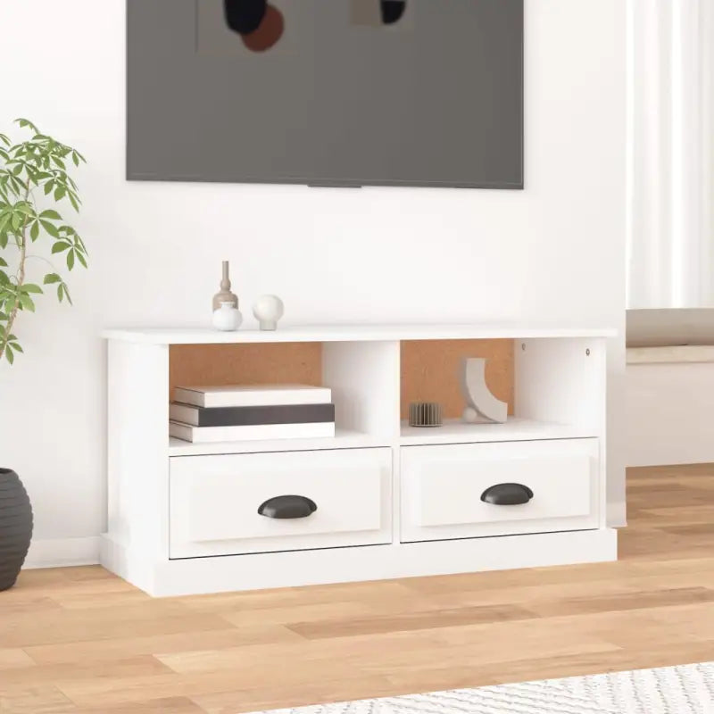 Tv-meubel van bewerkt hout in hoogglans wit voor een trendy uitstraling - Wit / 1 - Tv-meubels