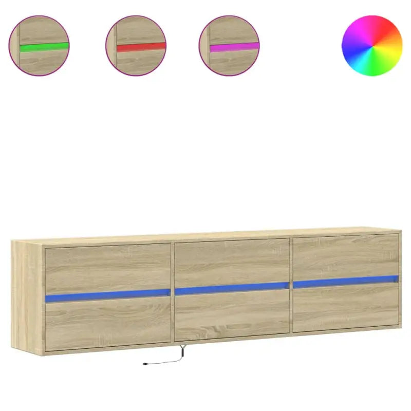 Tv-meubel van bewerkt hout in Sonoma Eiken voor duurzame opbergruimte - Tv-meubels